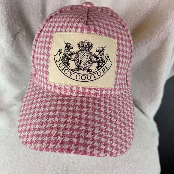 Y2K Juicy Couture Houndstooth Plaid Hat One Size - Picture 1 of 8